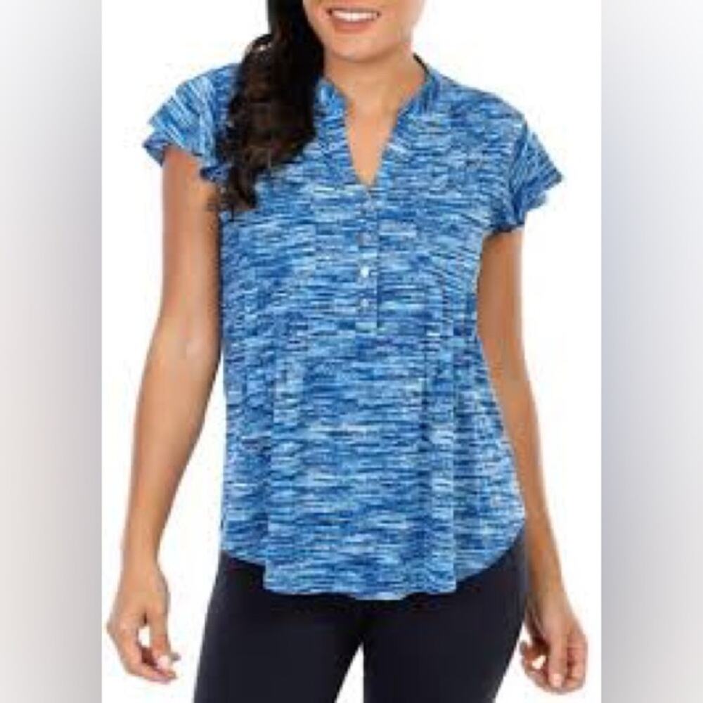 NWT! Ava & Grace Ruffle Sleeve Button Detail Blouse 19” P2P